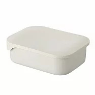 【Homely Zakka】 可微波頂級不鏽鋼抗刮耐磨完全分隔便當盒三格_2入一組 奶油白+原色銀