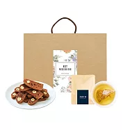 順便幸福-午茶禮盒-可可榛果義式脆餅+韃靼黃金蕎麥茶包(餅乾 零食 甜點) 無 D+7出貨