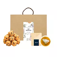 順便幸福-午茶禮盒-蔓越莓司康脆脆+清韻金萱烏龍茶包(餅乾 零食 甜點) 無 D+7出貨