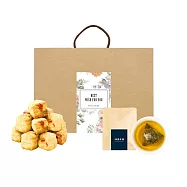 順便幸福-午茶禮盒-綜合水果司康脆脆+香韻桂花烏龍茶包(餅乾 零食 甜點) 無 D+7出貨