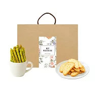 順便幸福-午茶禮盒-抹茶起司棒+原味義式脆餅(餅乾 零食 甜點) 無 D+7出貨