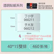 《精臣 NIIMBOT》精臣標籤貼紙 烘焙營養標示辦公文具透明標籤紙 40*15mm雙排