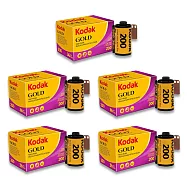 【Kodak 柯達】Gold 200 135底片(36張)-彩色負片 (五入組)
