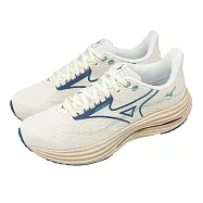 Mizuno 美津濃 慢跑鞋 Wave Rider 29 男女鞋 米綠 波浪片 緩震 回彈 運動鞋 J1GC2505-82 26cm BEIGE/GREEN