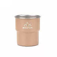 輕量嵌套露營階梯杯新款 304 不鏽鋼戶外便攜疊杯(戶外階梯杯 露營疊放杯 輕量飲水杯 露營隨身杯) 卡其色