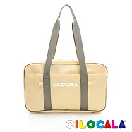 CILOCALA 亮彩尼龍防潑水肩背日式書包 布丁黃