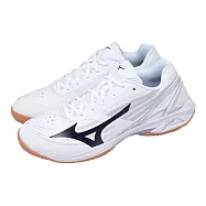 Mizuno 美津濃 羽球鞋 Wave Claw 4 寬楦 男鞋 女鞋 白黑 膠底 回彈 室內運動 71GA2643-07 25cm WHITE/BLACK