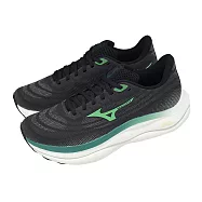 Mizuno 美津濃 慢跑鞋 Wave Sky 9 男鞋 灰 綠 高緩衝 穩定 運動鞋 J1GC2502-55 27.5cm GREY/GREEN