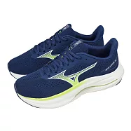 Mizuno 美津濃 慢跑鞋 Wave Inspire 22 超寬楦 男鞋 藍 黃 支撐 緩震 J1GC2645-01 27cm NAVY/YELLOW
