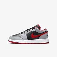 Nike Air Jordan 1 Low GS [553560-060] 大童 休閒鞋 運動 經典 喬丹 低筒 黑灰紅 25 黑/灰