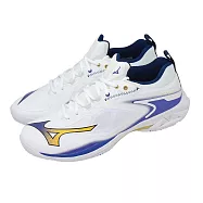 Mizuno 美津濃 羽球鞋 Wave Claw Neo 3 寬楦 男鞋 女鞋 白 藍 回彈 緩震 71GA2473-31 25.5cm WHITE/BLUE