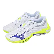 Mizuno 美津濃 排球鞋 Wave Lightning Elite 男鞋 白 藍 緩震 穩定 V1GA2600-39 26.5cm WHITE/BLUE-YELLOW