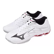 Mizuno 美津濃 排球鞋 Wave Lightning Pro 男鞋 白 黑 運動鞋 V1GA2660-59 26cm WHITE/BLACK-RED