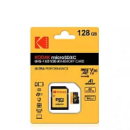 【KODAK 柯達】MicroSD 128GB (UHS-I U3/V30/A1) 高速記憶卡 (黑色)