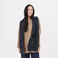 好我_Milly麻花針織連帽口袋圍巾 FREE 深藍