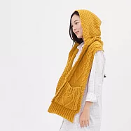 好我_Milly麻花針織連帽口袋圍巾 FREE 向日葵黃