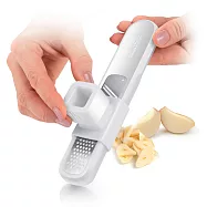 《tescoma》X-Sharp壓器+2in1手握式刨切組(白) | 起司檸檬皮刨刀 乳酪刨屑 料理刨絲器 刨絲刀