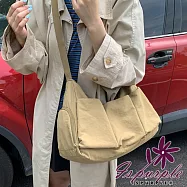 【iSPurple】輕巧百搭 多口袋獨立鞋倉尼龍托特包/卡其 卡其