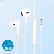 【HP 惠普】DHH-1112 半入耳式有線耳機 (3.5mm接頭 / 白色) 白色