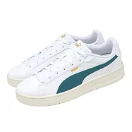 Puma 休閒鞋 Court Classico 男鞋 白 綠 復古 皮革 400284-15 26cm WHITE/GREEN