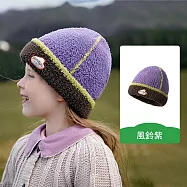 Kocotree-糯糯絨保暖拚色毛帽-兒童款-M(50-54CM) 風鈴紫