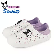 【HELLO KITTY】女 KUROMI 酷洛米 洞洞鞋 雨鞋 布希鞋 懶人鞋 半拖鞋 防水 輕量 JP22.5 白色