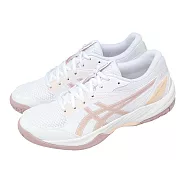Asics 亞瑟士 排球鞋 GEL-Task 4 女鞋 白 粉 室內運動 抗扭 緩衝 羽排鞋 1072A106105 24.5cm WHITE/MORGANTITE