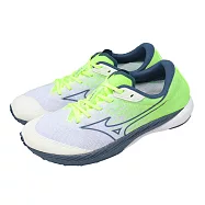 Mizuno 美津濃 慢跑鞋 Wave Duel 4 男鞋 白 藍 輕量 回彈 U1GD2550-21 26cm WHITE/BLUE-YELLOW