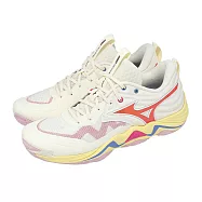 Mizuno 美津濃 排球鞋 Wave Momentum Elite 男鞋 女鞋 白 橘 緩震 V1GA2512-61 29cm WHITE/ORANGE-BLUE