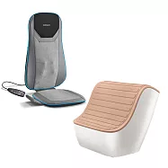 【迎春獻禮組】喬山FM210新世代秀腿機 + 超薄指壓按摩背墊RT2160 腳機(玫瑰金)+按摩背墊