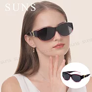 【SUNS】全包覆式偏光墨鏡 可套鏡 魅影紫紅方框墨鏡 抗藍光+抗UV400 修飾臉型 防眩光/遮陽/眼鏡族首選