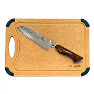 【金永利鋼刀】NK3a人體工學橄欖木柄/大馬士革鋼 三德刀+一鳥砧板 料理組