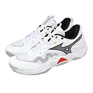 Mizuno 美津濃 排球鞋 Wave Momentum Elite 男女鞋 白 灰 緩衝 支撐 V1GA2512-59 25cm WHITE/GREY-BLACK