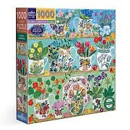 美國eeBoo 1000片拼圖 - 花卉櫥櫃 ( Floral Cupboard 1000 Piece Puzzle )
