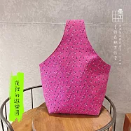 手作森林【DIY材料包】雙杯飲料提袋 影音教學 午夜的遊樂園 桃紅色 原創印花 迷你手提袋