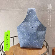 手作森林【DIY材料包】雙杯飲料提袋 影音教學 夜裡的遊樂園 灰藍色 原創印花 迷你手提袋