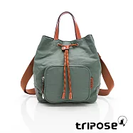 tripose 漫遊系列岩紋手提斜背水桶包 煙波綠