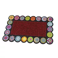 棉花田花磚玄關刮泥地墊-2色可選(45x75cm) 富貴紅