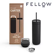 【FELLOW】592ml 禮盒組 卡特隨行真空陶瓷咖啡保溫杯 一杯二蓋 Carter Chill Set 黑