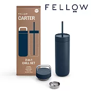 【FELLOW】592ml 禮盒組 卡特隨行真空陶瓷咖啡保溫杯 一杯二蓋 Carter Chill Set 藍