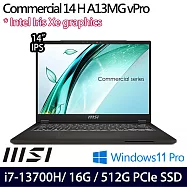 MSI 微星 Commercial 14 H A13MG vPro-419TW 14吋 商務筆電 (i7-13700H/16G/512G/W11P/3年保)