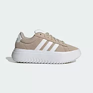 Adidas Grand Court Platform Suede [IH2408] 女 運動休閒鞋 厚底 麂皮 奶茶 25.5cm 米/白