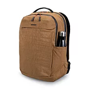 【KINGSONS】水洗紋理-防水雙層後背包|防潑水材質|可容納15.6吋筆電- 沙丘棕