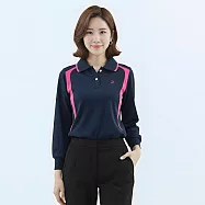 【遊遍天下】MIT台灣製女款抗UV吸濕排汗長袖POLO衫(GL1063) M 丈青