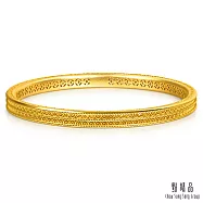 【點睛品】鏤空水波紋 黃金手鐲_計價黃金(07)