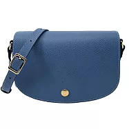 LONGCHAMP &Eacute;PURE系列牛皮壓印半月型斜背包(小) 暗灰藍