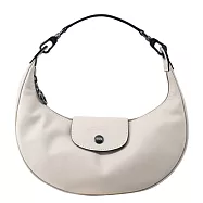 LONGCHAMP LE PLIAGE XTRA系列牛皮半月手提包(小) 白紙