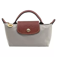 LONGCHAMP LE PLIAGE系列再生尼龍手提化妝包 小石子灰