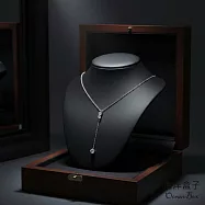 【海洋盒子】優雅秀氣垂墜鋯石Y字型鈦鋼項鍊