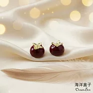 【海洋盒子】開運飾品.柿柿如意造型合金鋼針耳環